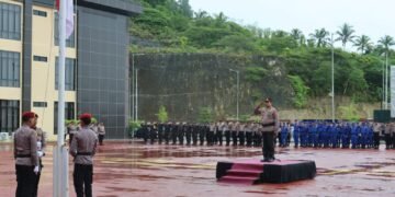 Polda Papua Gelar Upacara Hari Kesadaran Nasional di Mapolda Baru Koya Koso 