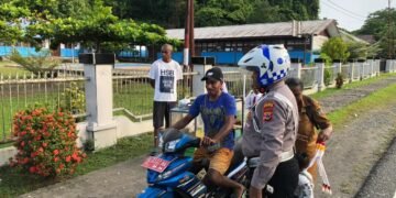 Satlantas Polres Waropen Intensifkan Strong Point Pagi, Wujudkan Lalu Lintas Aman dan Tertib 