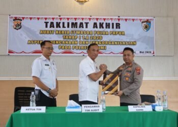 Polres Sarmi Ikuti Taklimat Akhir Audit Kinerja Itwasda Polda Papua Tahap I TA 2026 
