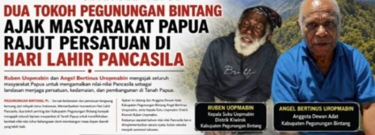Dua Tokoh Pegunungan Bintang Ajak Masyarakat Papua Perkuat Persatuan di Hari Lahir Pancasila